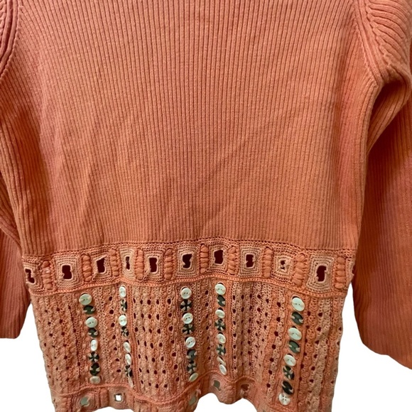 J Jill Crochet Knit Cardigan Sweater Button Detail - Picture 3 of 5